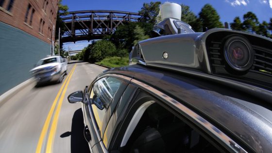 Selbstfahrendes Uber in Bewegung