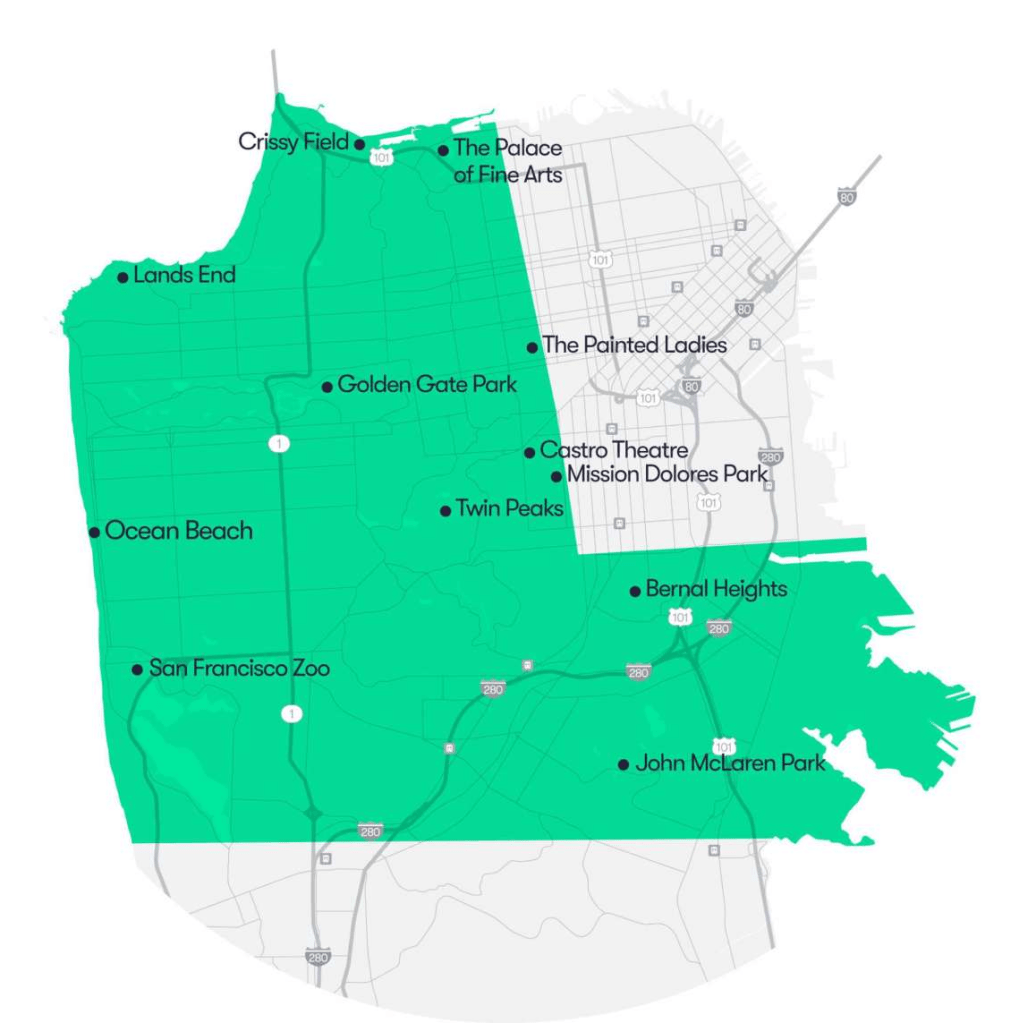 Waymo Operationsgebiet