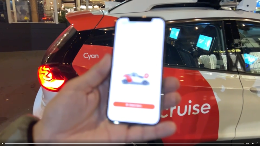 Recorded Live Stream of a driverless Cruise ride